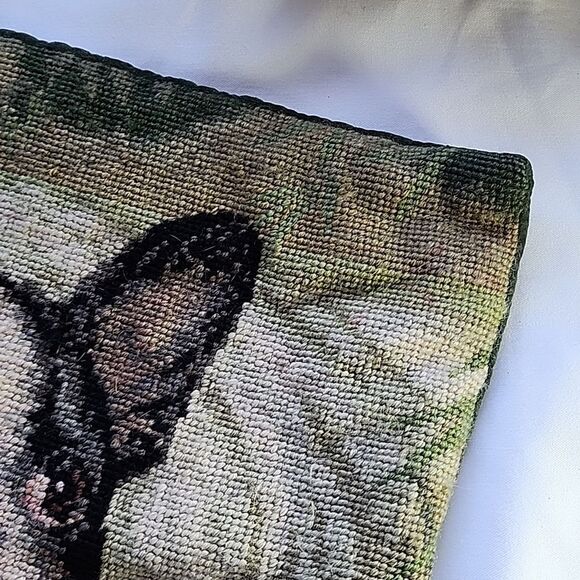 Vintage Needlepoint Boston Terrier Square - Picture 5 of 8